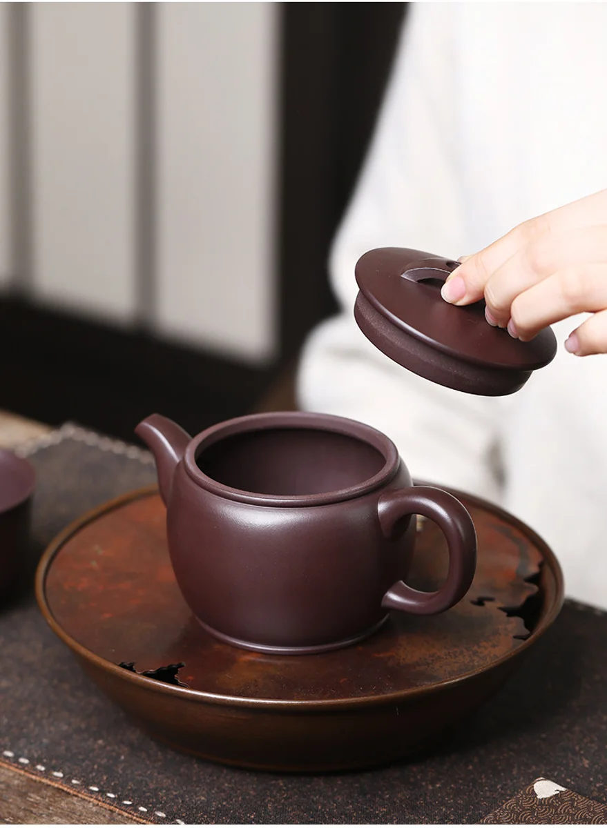 颐壶春宜兴紫砂壶纯手工家用泡茶壶全手工功夫茶具原矿紫泥汉瓦壶 详情图 12