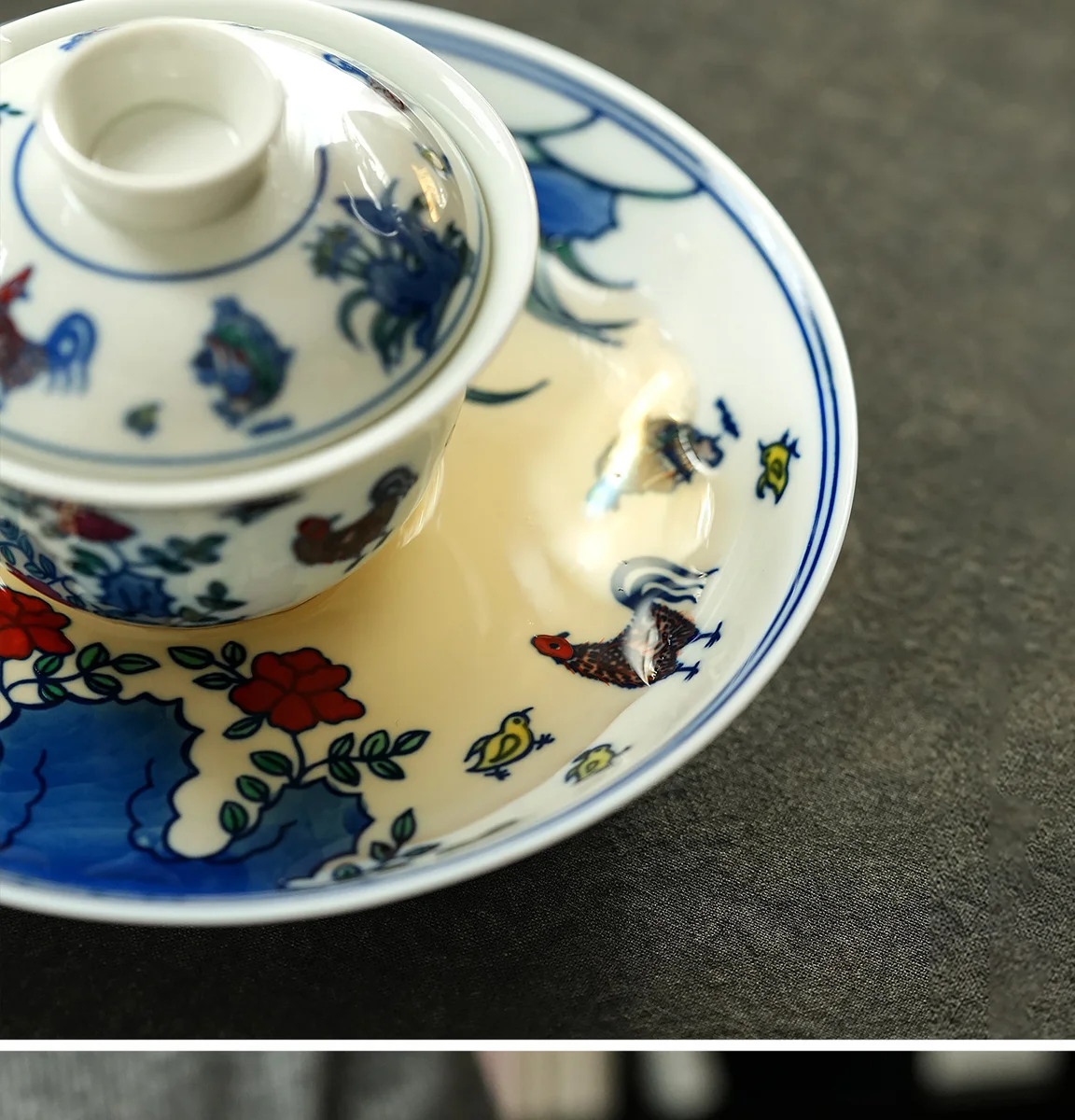 陶瓷茶盘家用茶托盘小型干泡台圆形壶承茶点盘储水式高档功夫茶具 详情图 4