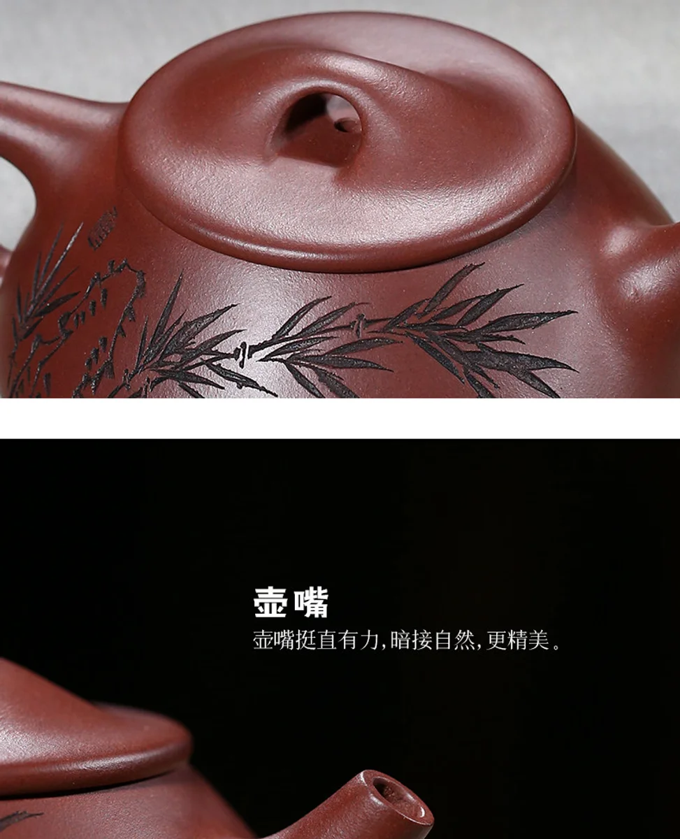 古悦堂宜兴紫砂壶名家纯全手工茶壶茶具套装原矿底槽青君子石瓢壶 详情图 12