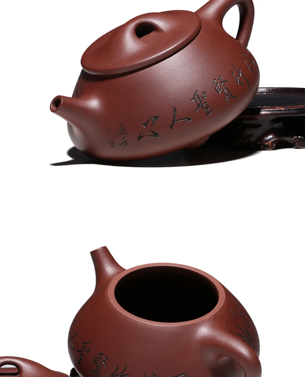 古悦堂宜兴紫砂壶名家纯全手工茶壶茶具套装原矿底槽青君子石瓢壶 详情图 20