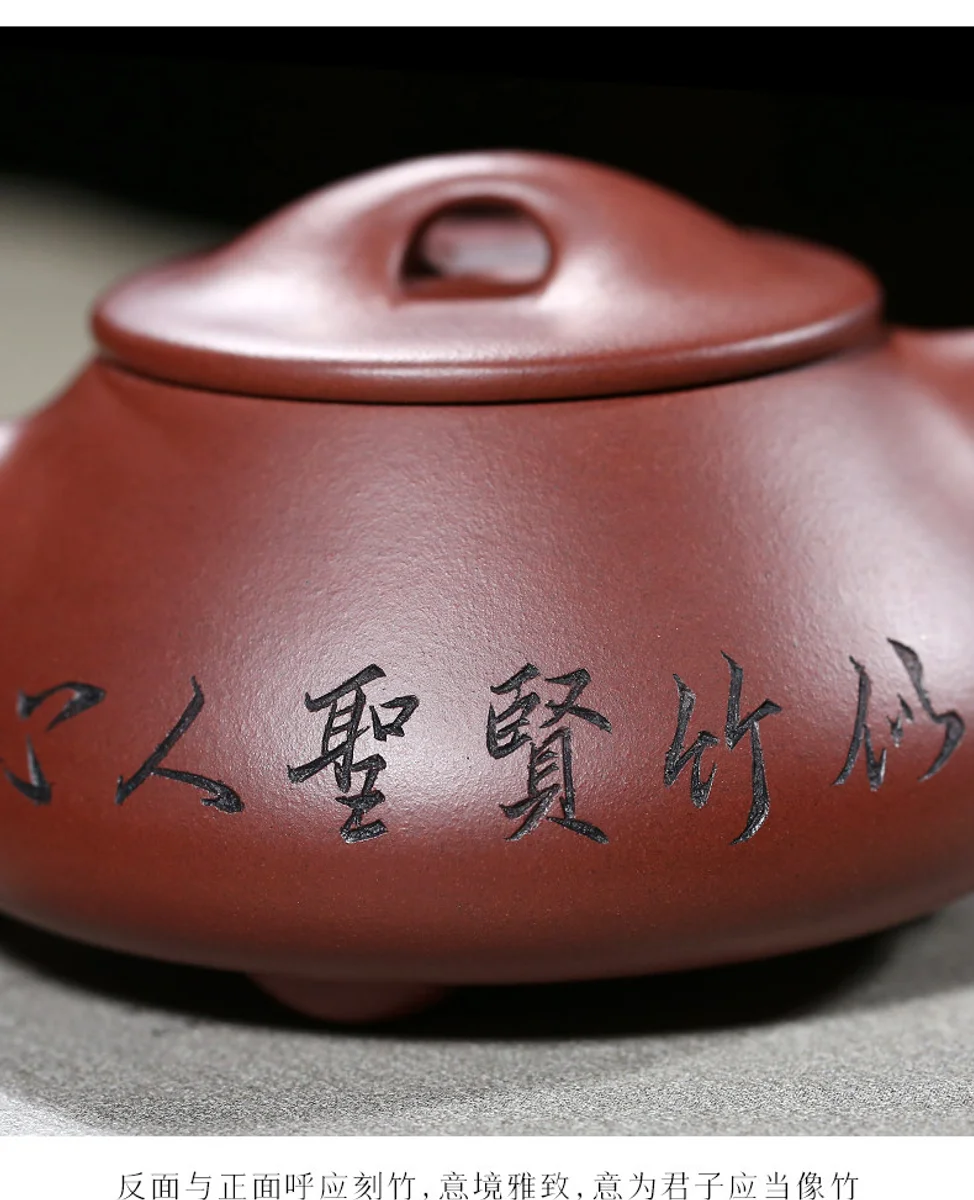 古悦堂宜兴紫砂壶名家纯全手工茶壶茶具套装原矿底槽青君子石瓢壶 详情图 7