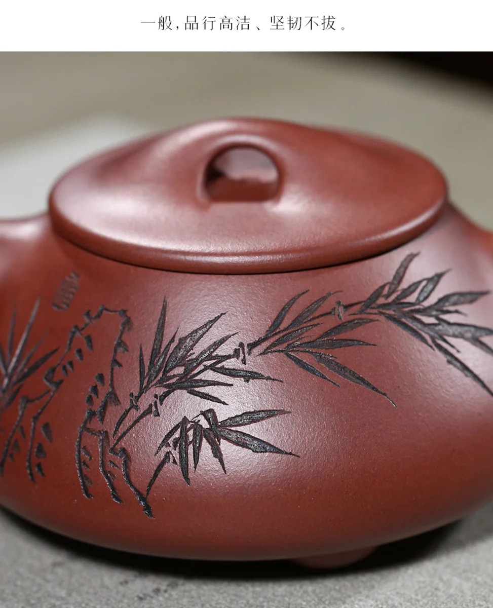 古悦堂宜兴紫砂壶名家纯全手工茶壶茶具套装原矿底槽青君子石瓢壶 详情图 8