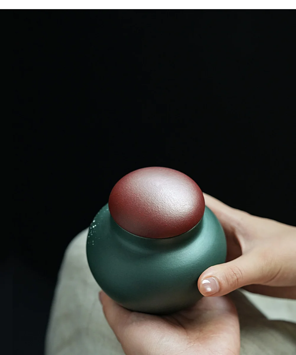 古悦堂紫砂普洱茶叶罐茶叶专用储存罐高档茶具便携手工泥绘醒茶罐 详情图 9