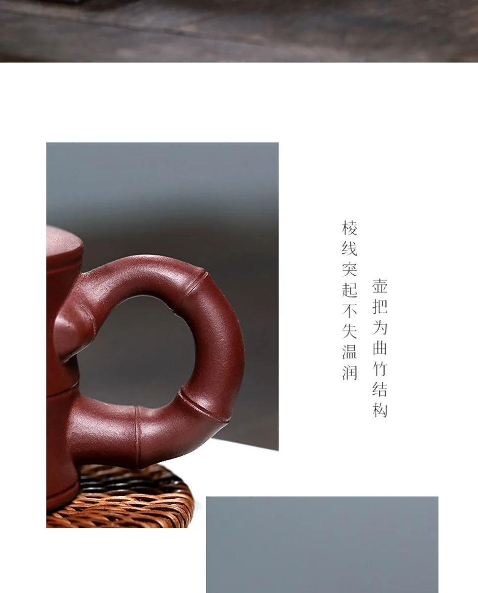 古悦堂 宜兴原矿紫砂壶名家纯手工泡茶壶茶具套装家用 一品竹段壶 详情图 24