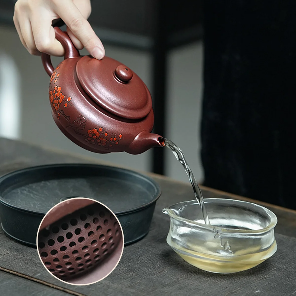 古悦堂宜兴名家紫砂壶纯全手工茶壶家用茶具原矿老紫泥扁腹壶 - 3