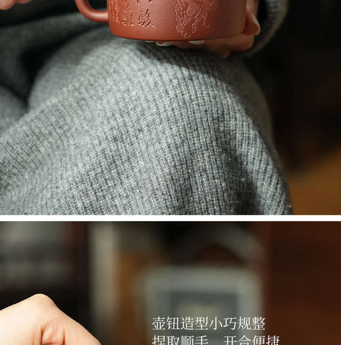 古悦堂马到成功德钟纯手工茶壶宜兴紫砂壶泡茶家用茶具套装送客户 详情图 13