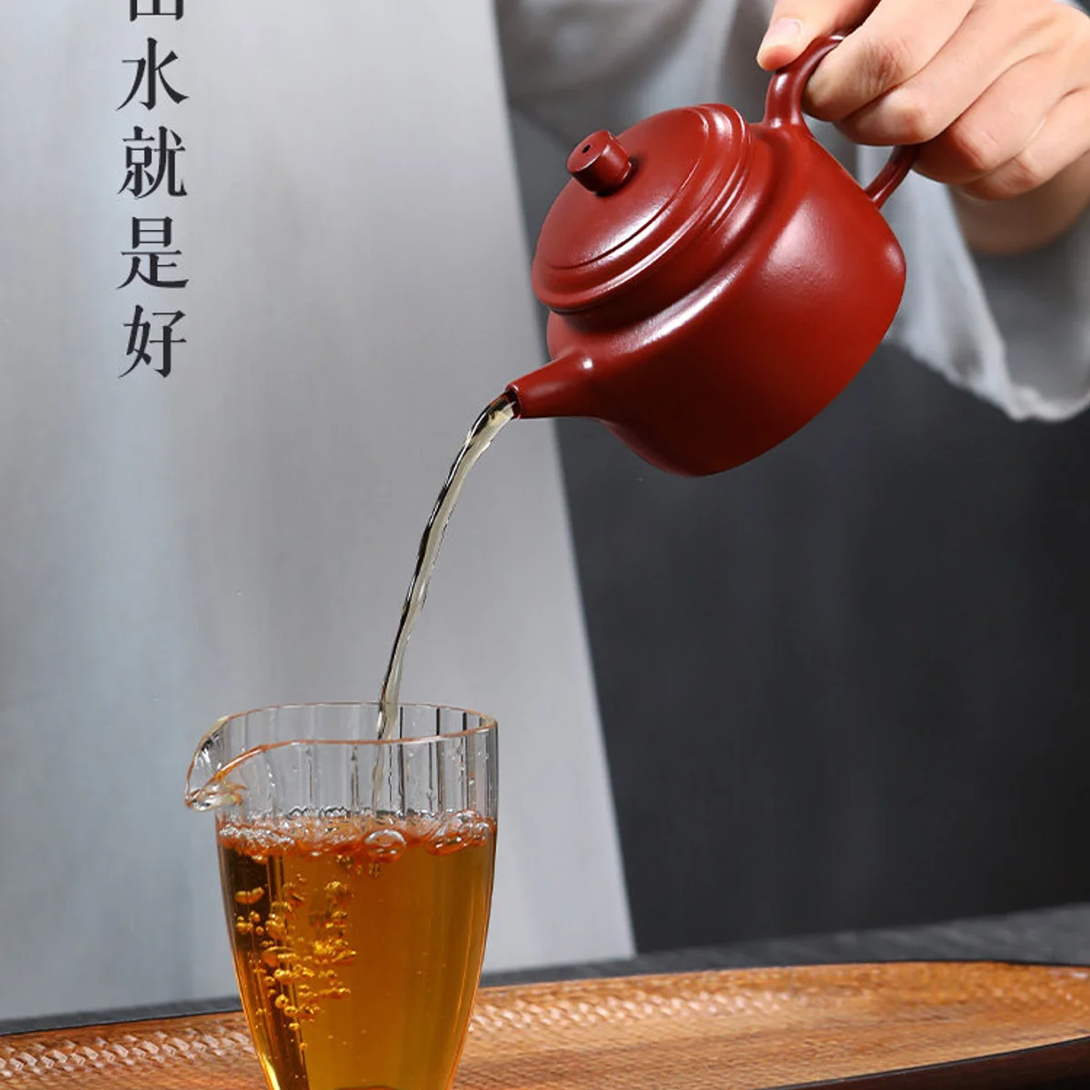 古悦堂 宜兴紫砂壶纯手工家藏原矿泡茶壶套装功夫茶具 大红袍德钟 - 6
