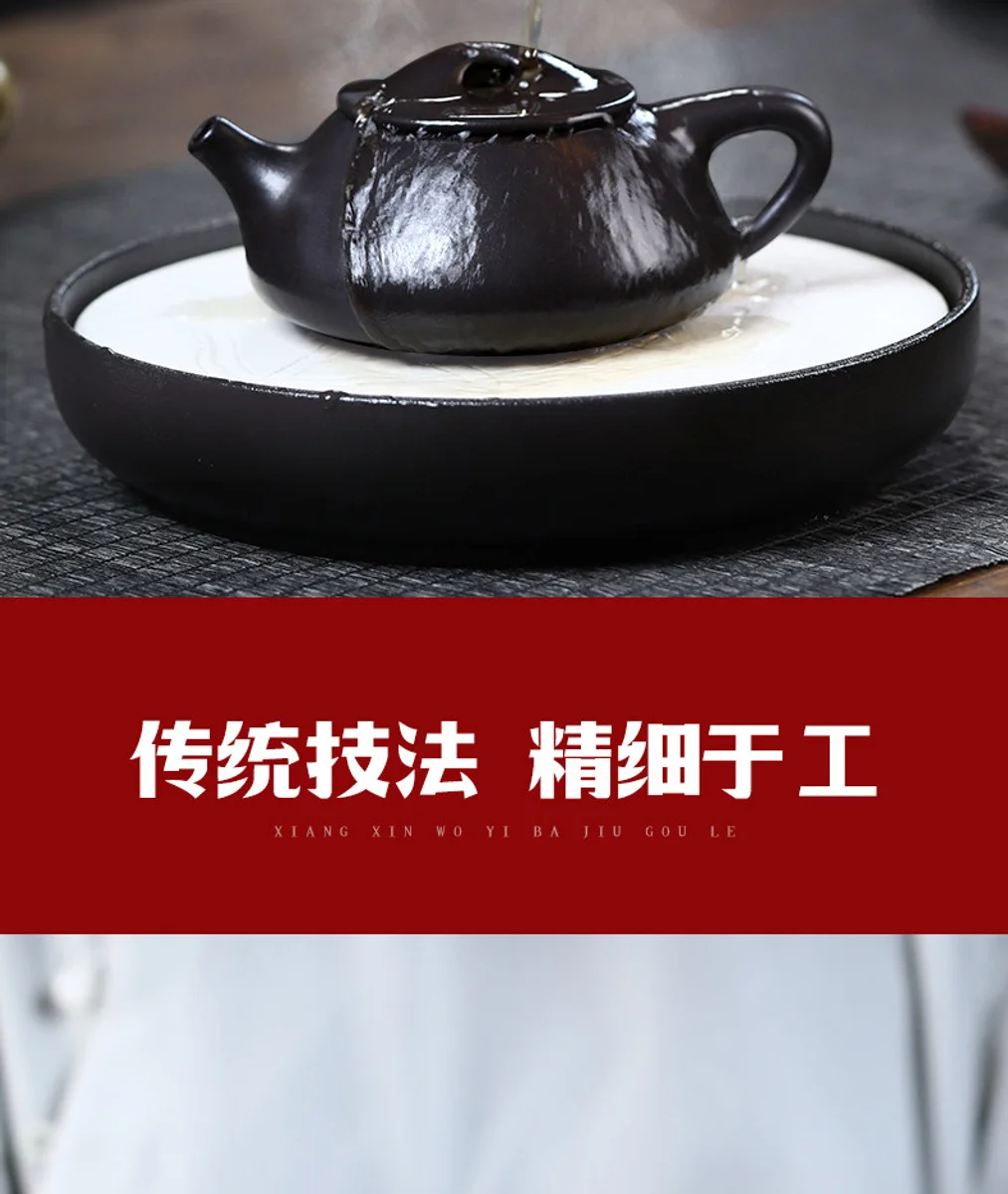 古悦堂宜兴紫砂壶纯手工家藏原矿石黄泡茶壶中式功夫茶具玄铁石瓢 详情图 7