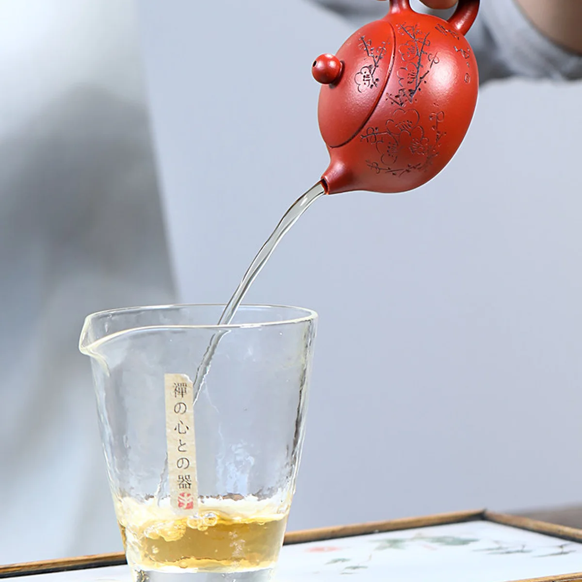 古悦堂宜兴原矿大红袍紫砂壶纯手工小茶壶一人用泡茶壶梅花小西施 - 5