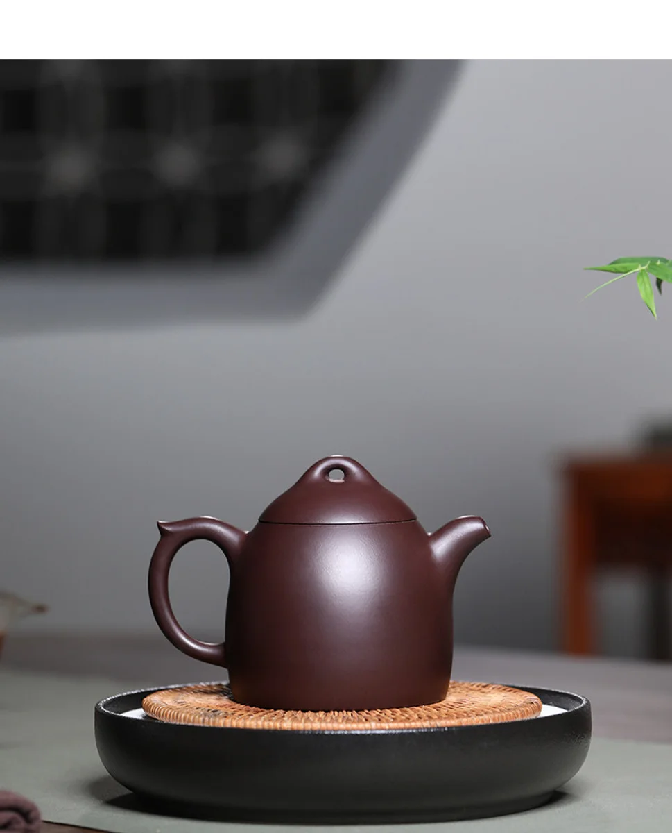 古悦堂 宜兴紫砂壶 纯全手工家用泡茶壶茶具套装 大号紫茄泥曲壶 详情图 7