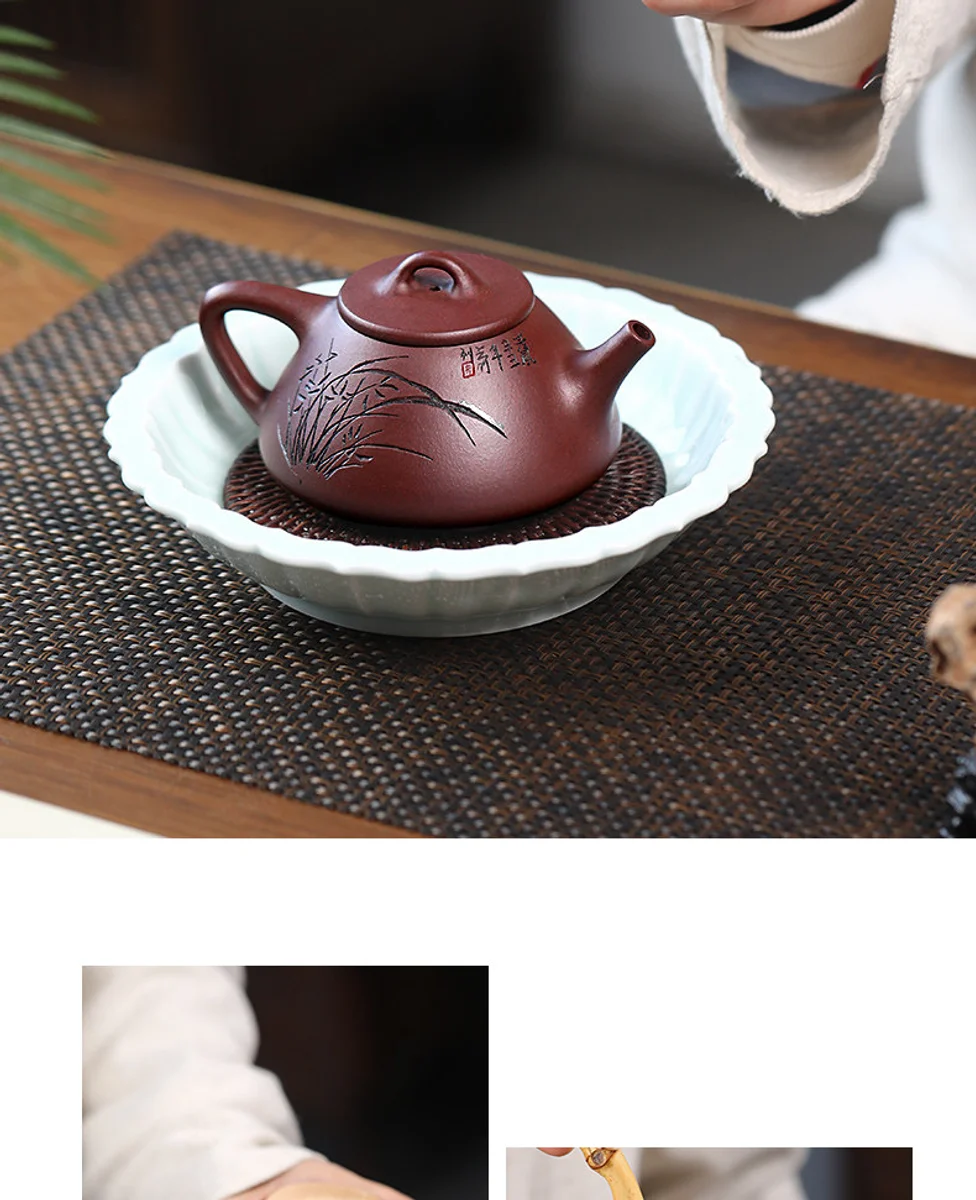 古悦堂 宜兴原矿紫砂壶纯手工泡茶壶家用功夫茶具单壶 幽兰石瓢 详情图 9