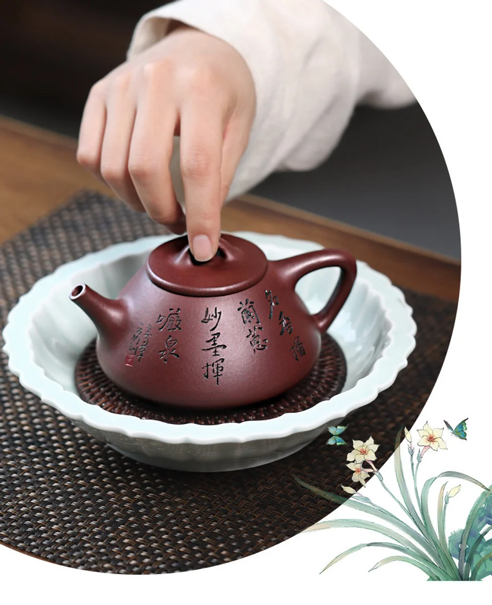 古悦堂 宜兴原矿紫砂壶纯手工泡茶壶家用功夫茶具单壶 幽兰石瓢 详情图 24