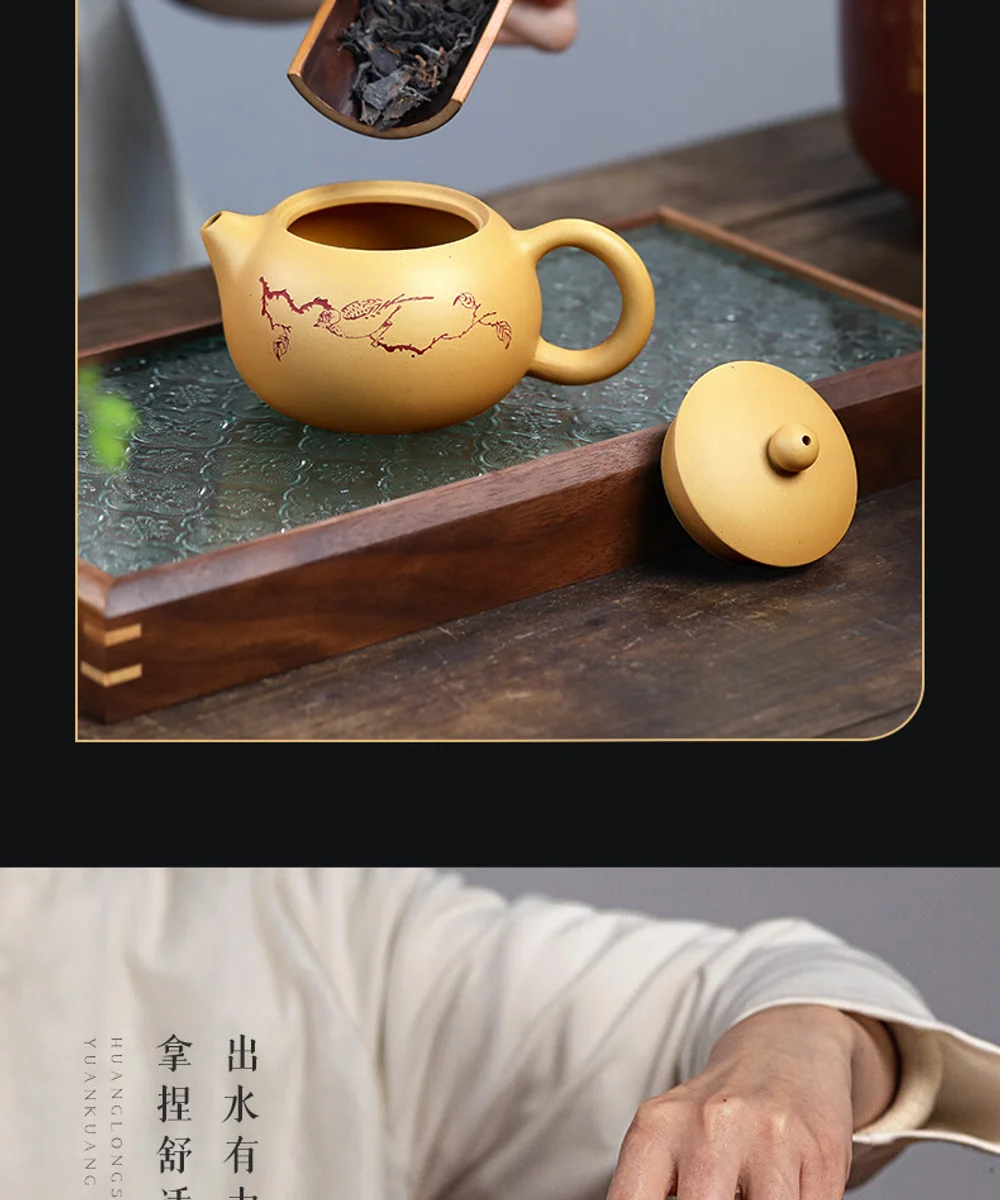 古悦堂 宜兴名家纯全手工紫砂壶正品茶壶茶具中式黄金段泥西施壶 详情图 14