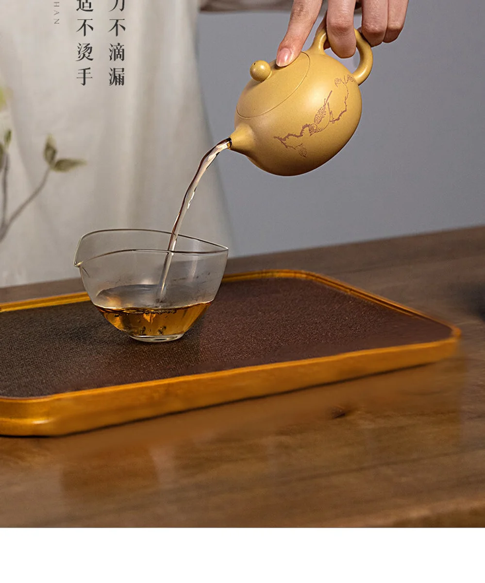 古悦堂 宜兴名家纯全手工紫砂壶正品茶壶茶具中式黄金段泥西施壶 详情图 15