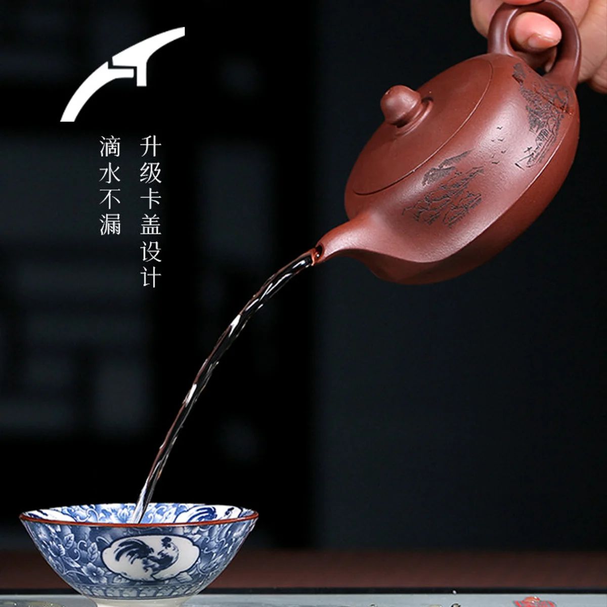 古悦堂 宜兴原矿紫砂壶名家纯全手工正品茶壶套装功夫茶具 曲壶 - 5