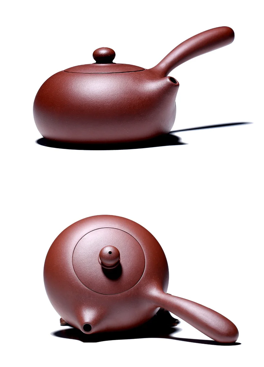 古悦堂 宜兴紫砂壶 日式茶具侧把茶壶全手工正品 紫泥横把唐羽壶 详情图 9