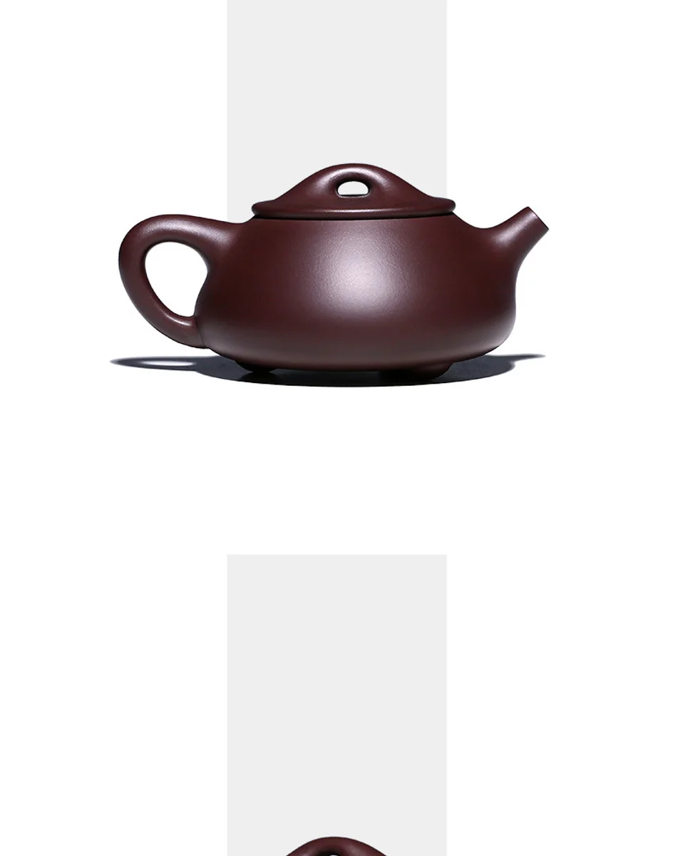 古悦堂 宜兴紫砂壶纯全手工家用泡茶壶茶具套装 大号紫茄泥石瓢壶 详情图 5