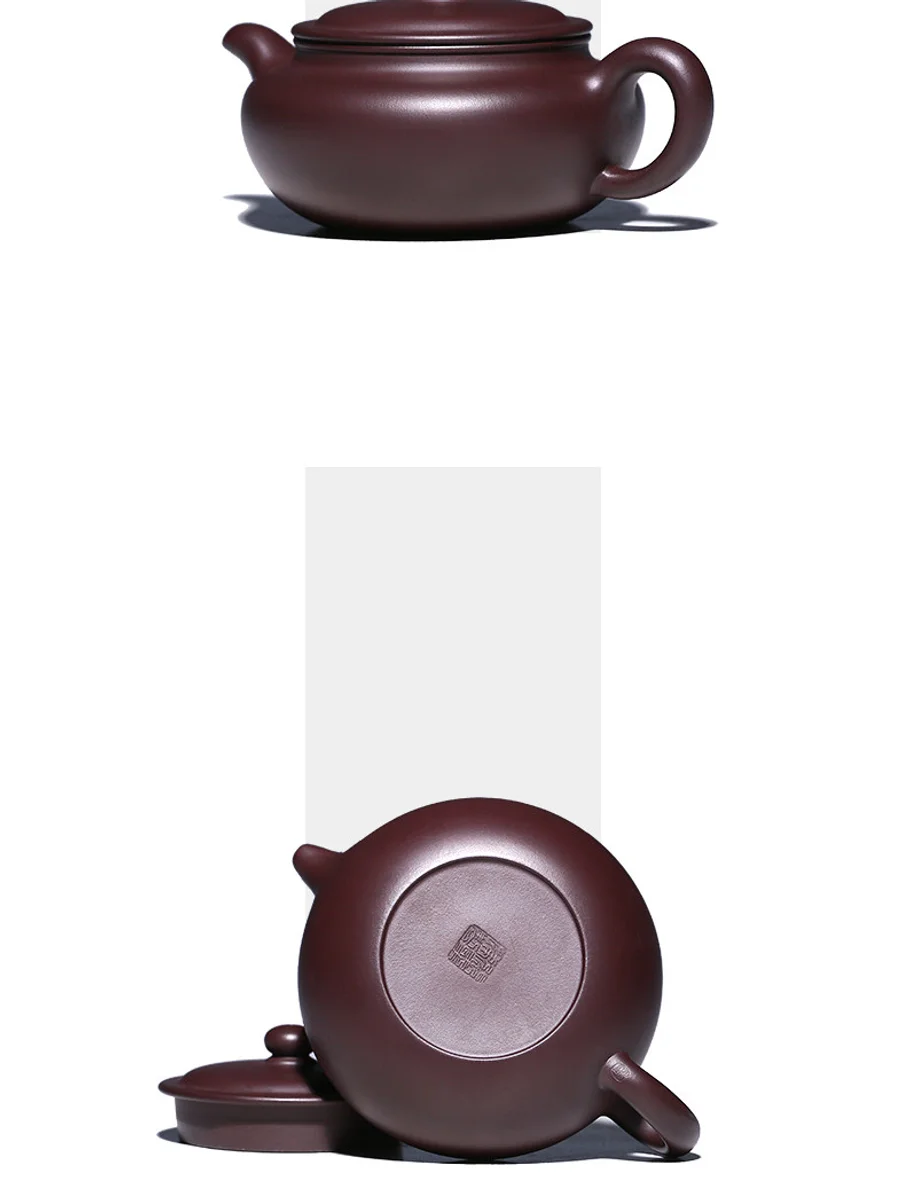 古悦堂 宜兴紫砂壶纯全手工家用泡茶壶茶具套装 大号紫茄泥仿古壶 详情图 7