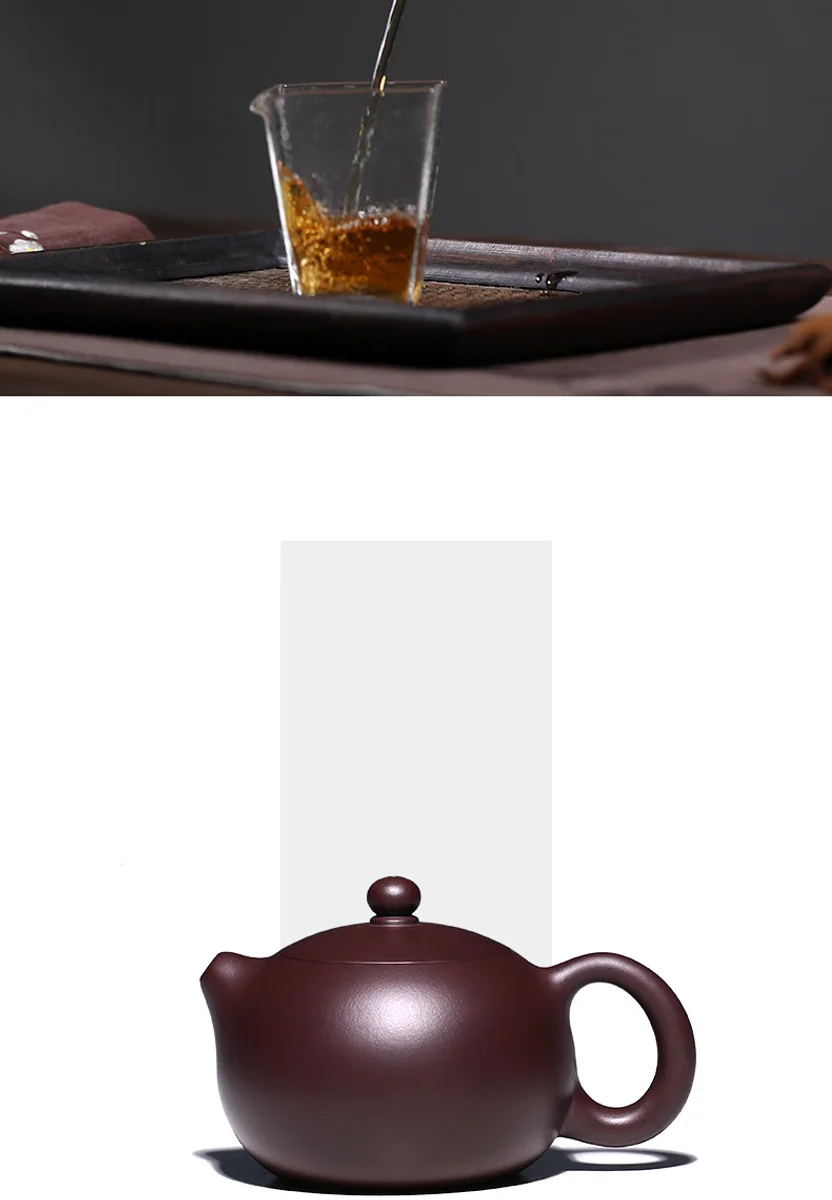 古悦堂 宜兴紫砂壶纯全手工家用泡茶壶茶具套装 大号紫茄泥西施壶 详情图 3
