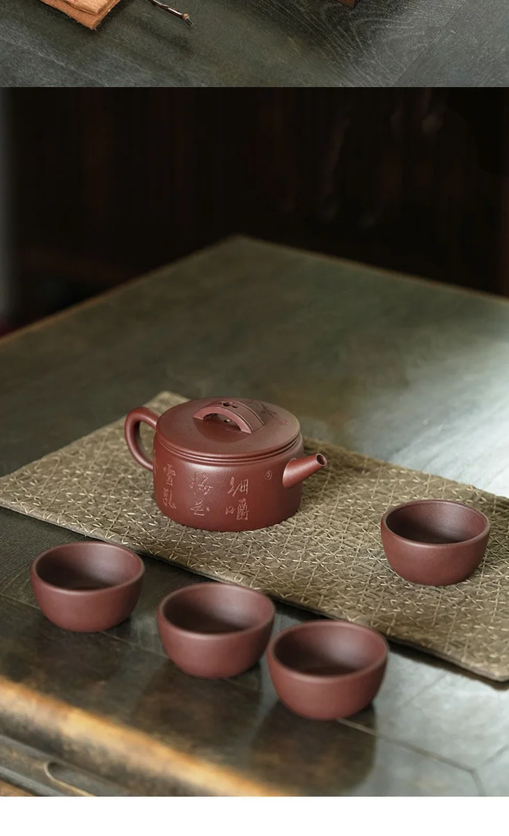 宜兴紫砂纯手工泡茶专用壶2026新款送礼茶具套装一壶四杯梅花汉瓦 详情图 10