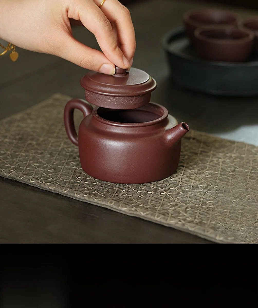 宜兴紫砂纯手工茶壶新款礼盒装一壶四杯送礼功夫茶具套装紫泥德钟 详情图 9