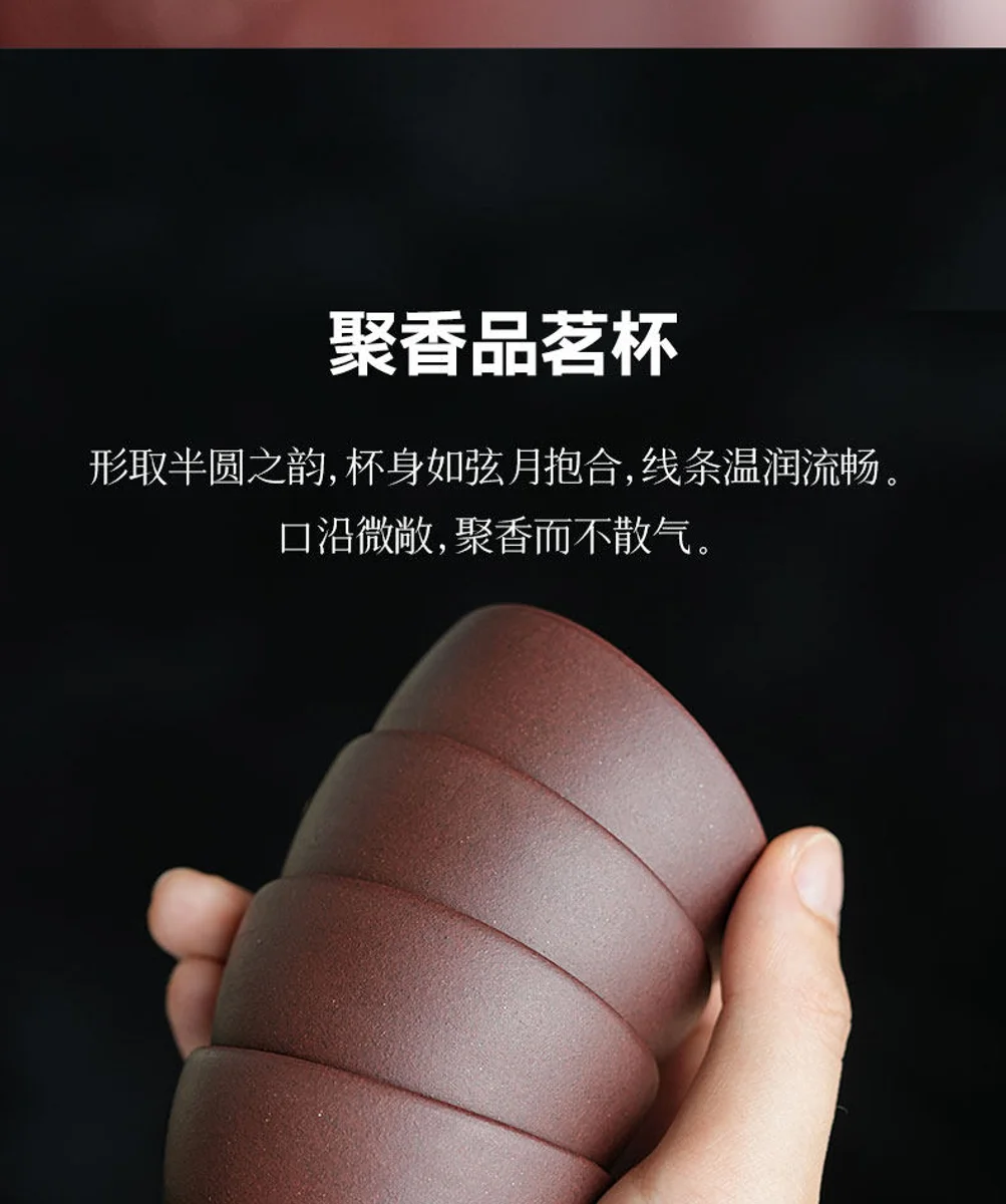 宜兴紫砂纯手工茶壶新款礼盒装一壶四杯送礼功夫茶具套装紫泥德钟 详情图 7