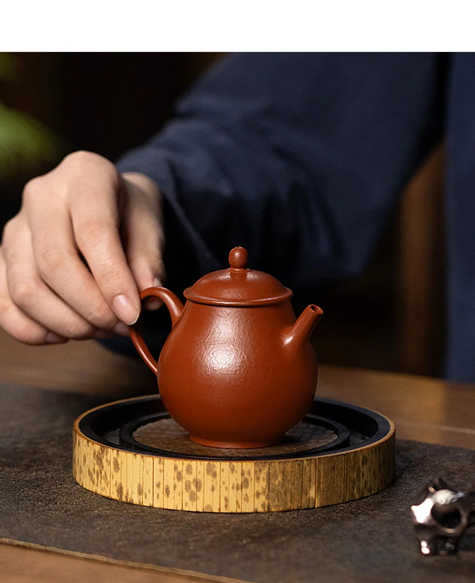 古悦堂 宜兴紫砂壶纯手工泡茶壶迷你一人用功夫茶具 大红袍高潘壶 详情图 4
