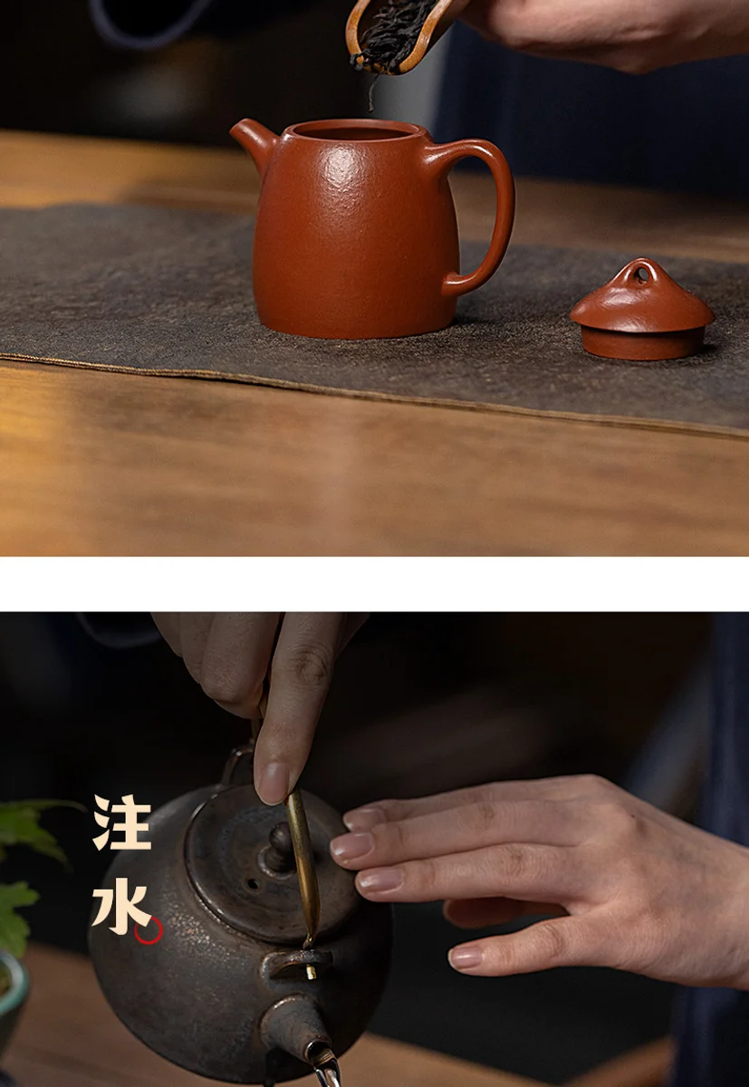 古悦堂 宜兴紫砂壶纯手工泡茶壶一人独饮功夫茶具小壶 大红袍秦权 详情图 12