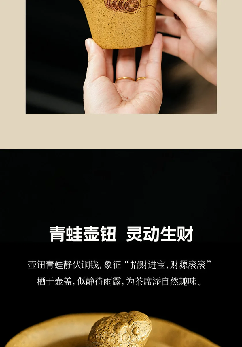 宜兴纯手工泡茶壶家用招财手抓壶盖碗送礼专用泡茶单壶柴烧手抓壶 详情图 10