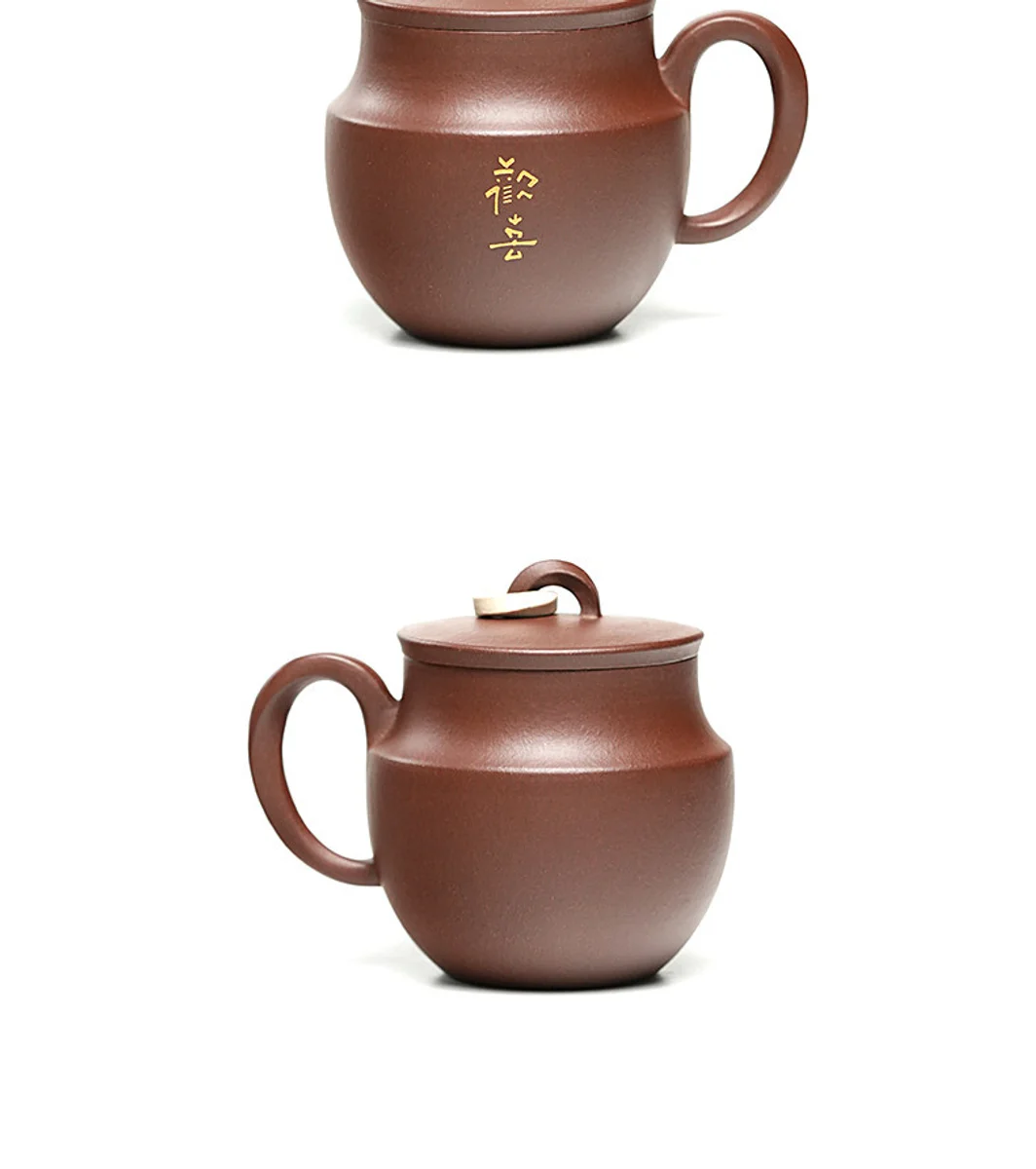 古悦堂 宜兴紫砂杯纯全手工紫砂中式家用茶杯办公泡茶杯 欢喜盖杯 详情图 8