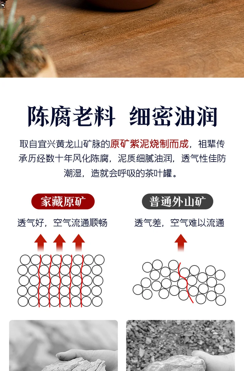 古悦堂 宜兴紫砂红茶普洱储茶罐收纳密封醒茶罐 吉祥如意茶叶罐 详情图 13