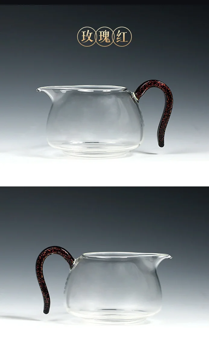 古悦堂 玻璃公道杯手工吹制耐热玻璃公杯茶海功夫茶具炫彩公道杯 详情图 2