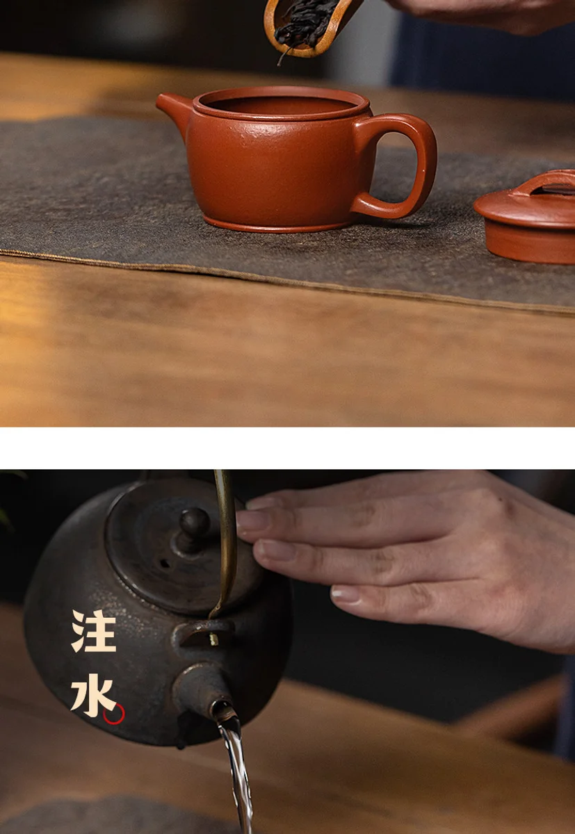 古悦堂 宜兴紫砂壶纯手工泡茶壶一人独饮家用茶具小壶 大红袍汉瓦 详情图 12
