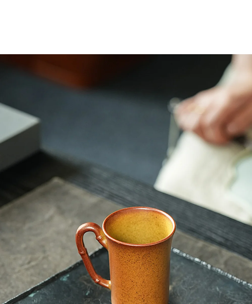 古悦堂手工茶具个人专用喝茶茶杯高档紫砂带把主人杯办公室咖啡杯 详情图 9