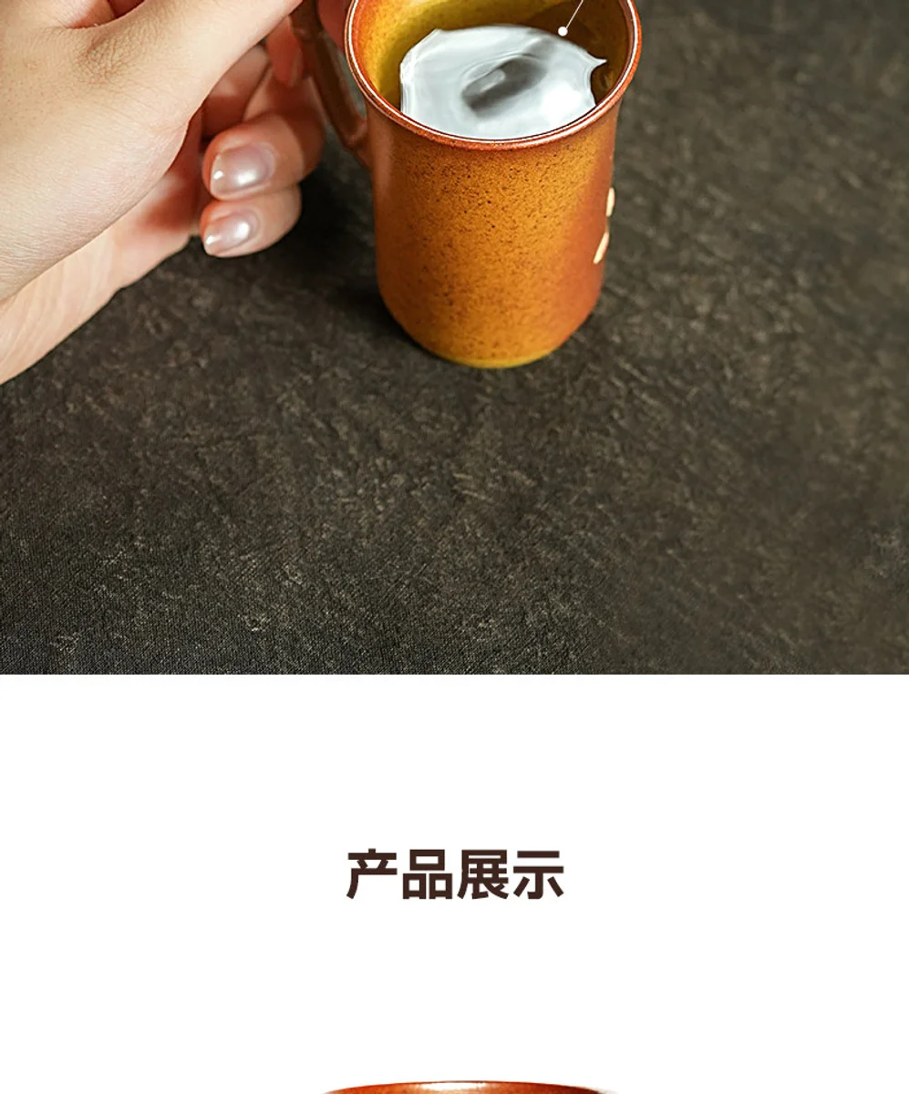 古悦堂手工茶具个人专用喝茶茶杯高档紫砂带把主人杯办公室咖啡杯 详情图 7
