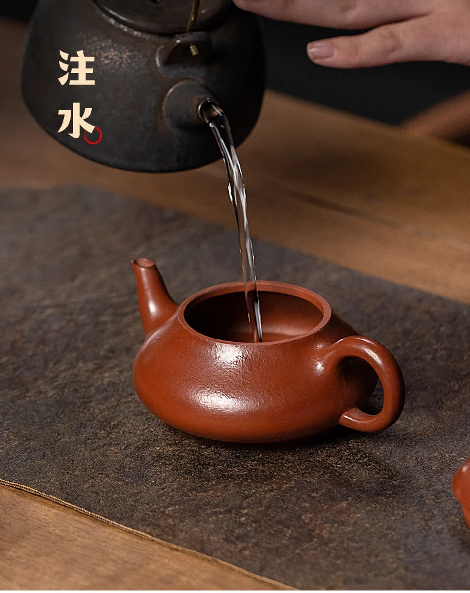 古悦堂宜兴紫砂壶纯手工泡茶壶一人独饮小壶功夫茶具单壶汉棠石瓢 详情图 16