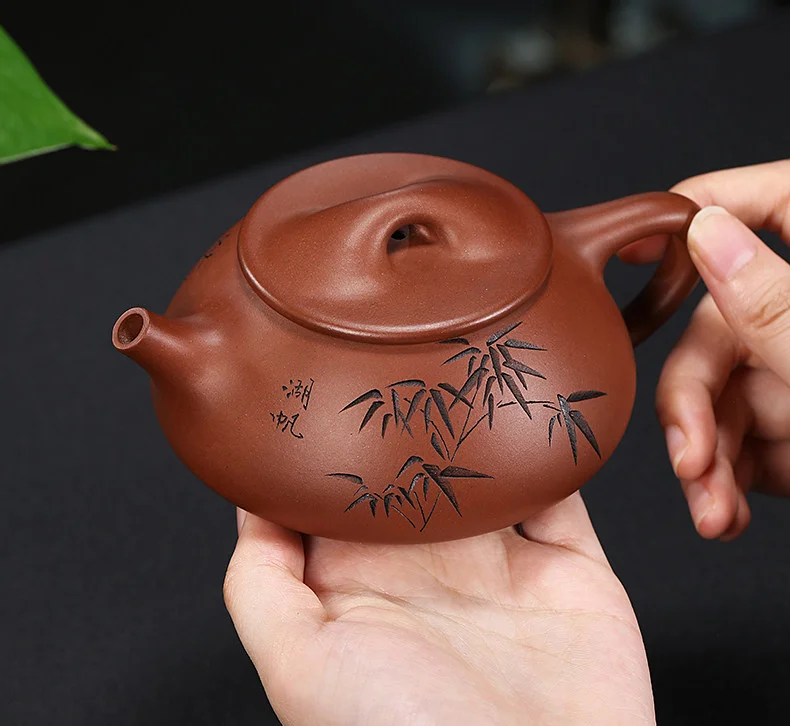 宜兴紫砂壶纯手工家用泡茶套装功夫茶具紫泥复刻景舟石瓢壶260ml 详情图 20