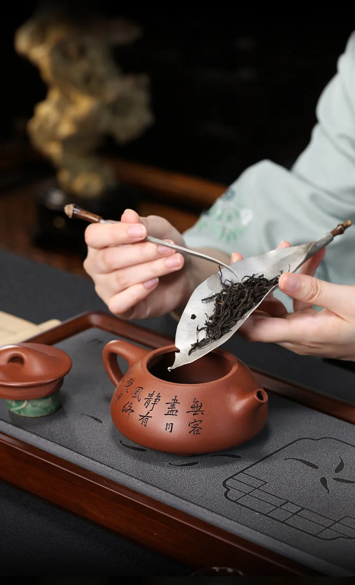 宜兴紫砂壶纯手工家用泡茶套装功夫茶具紫泥复刻景舟石瓢壶260ml 详情图 27