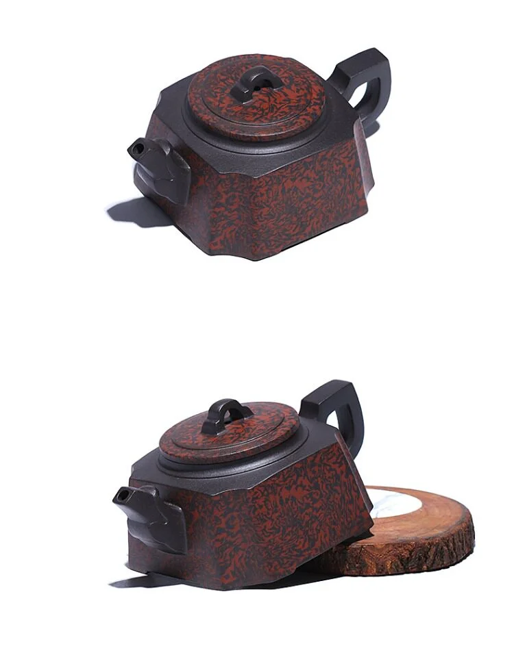 宜兴紫砂壶纯手工四方器绞泥家用泡茶壶单壶原矿紫泥紫砂茶具龙尊 详情图 15