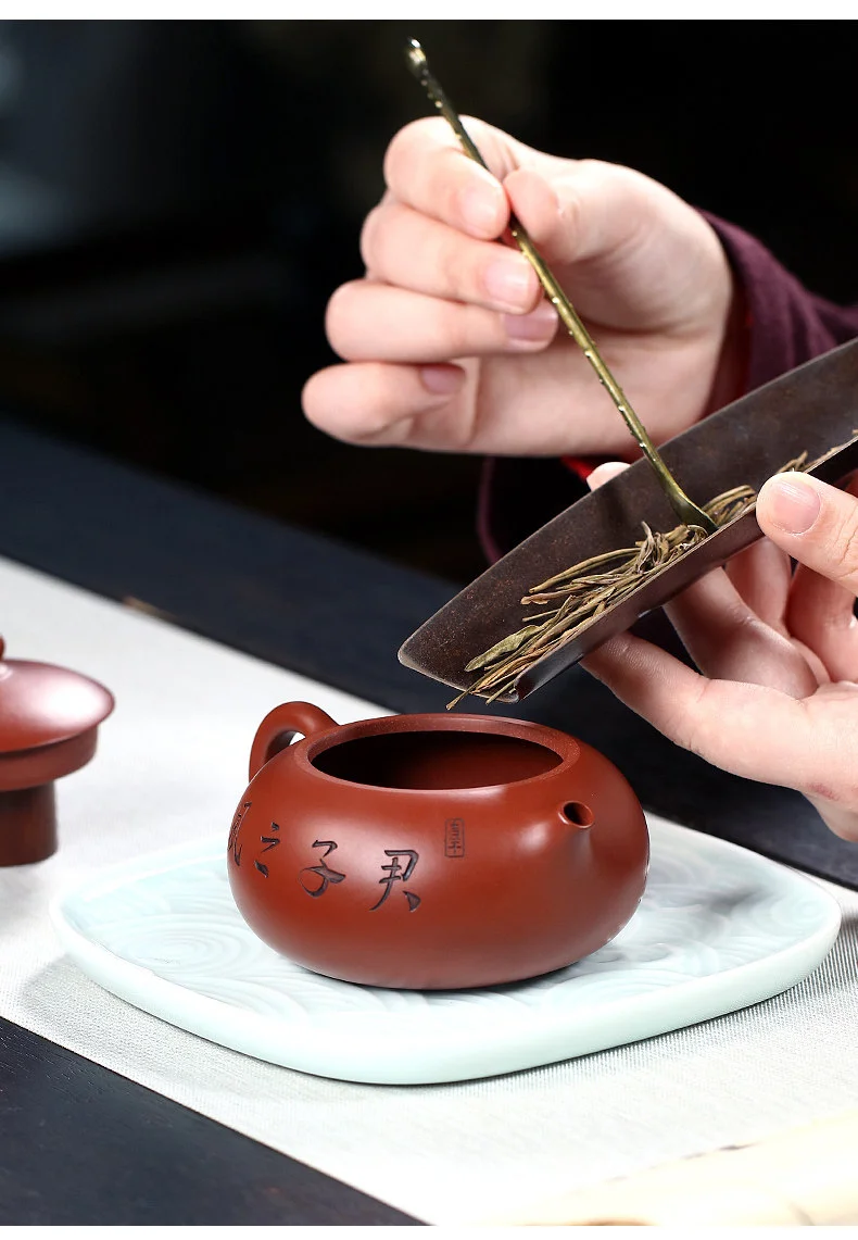 宜兴紫砂壶纯手工家用泡茶套装原矿大红袍功夫茶具扁西施壶210ml 详情图 19