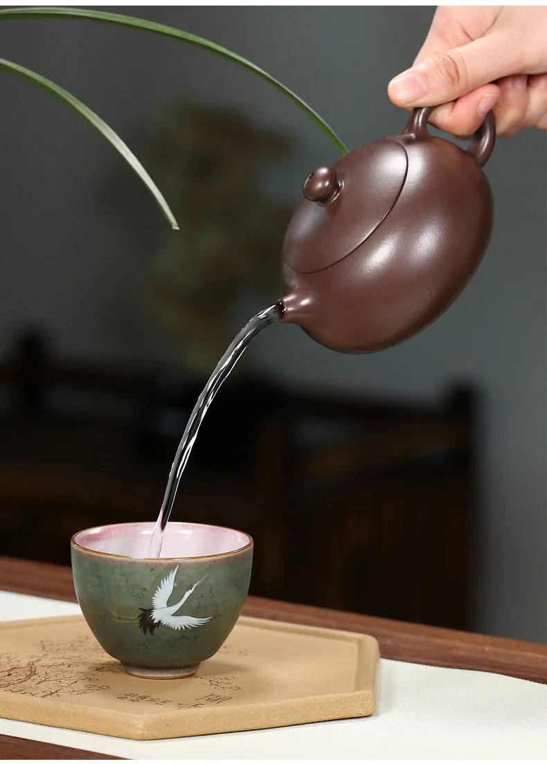 宜兴紫砂壶纯手工家用泡茶套装原矿大红袍功夫茶具扁西施壶210ml 详情图 38