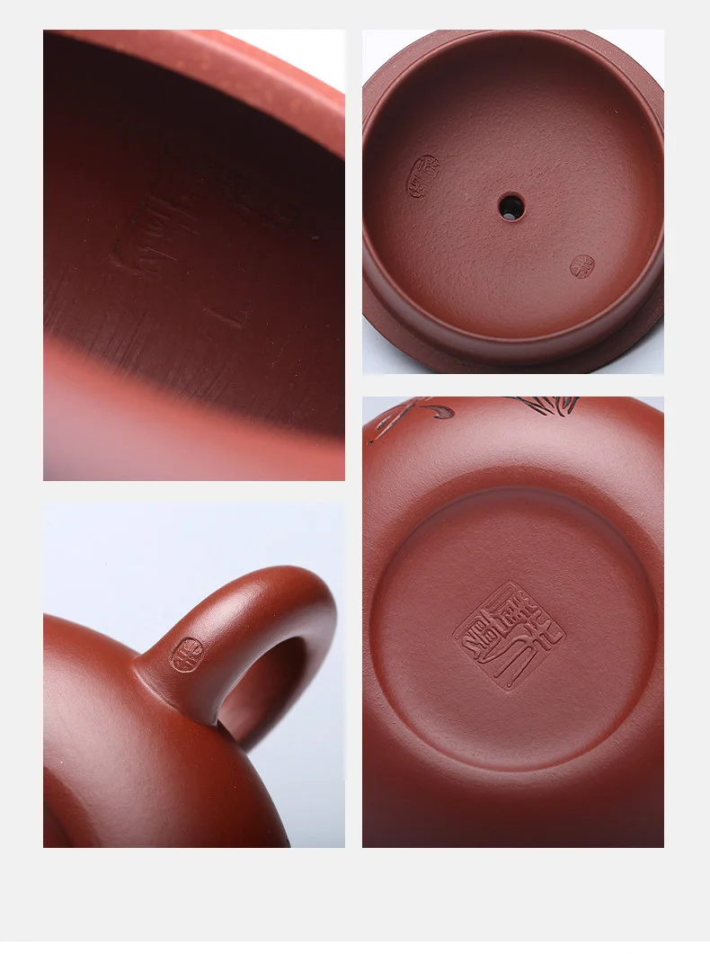 宜兴紫砂壶纯手工家用泡茶套装原矿大红袍功夫茶具扁西施壶210ml 详情图 7