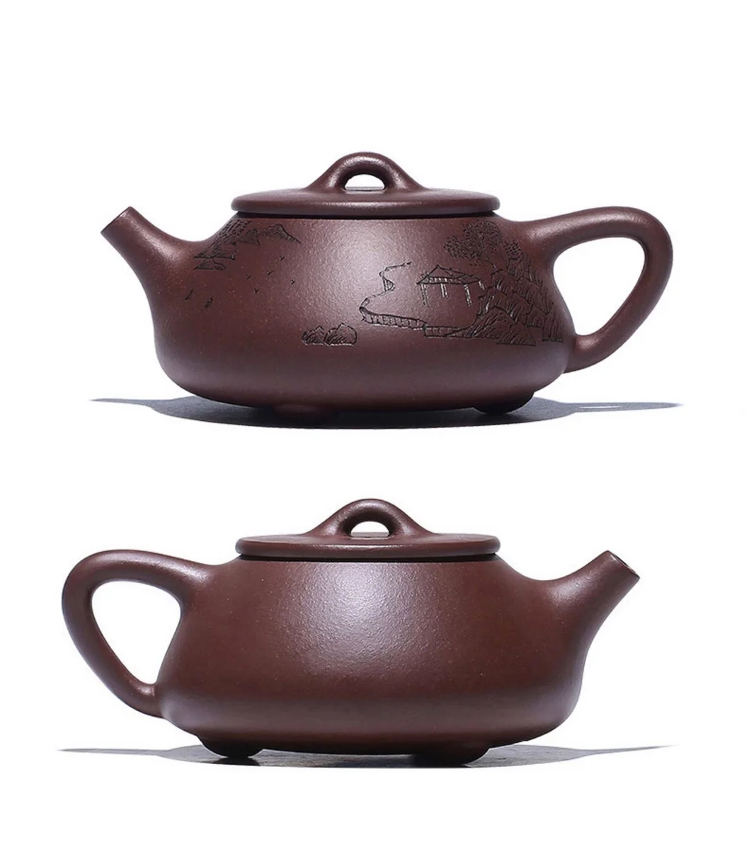 礼品纯手工刻绘宜兴紫砂壶家用功夫泡茶具套装小茶壶石瓢壶200ml 详情图 30