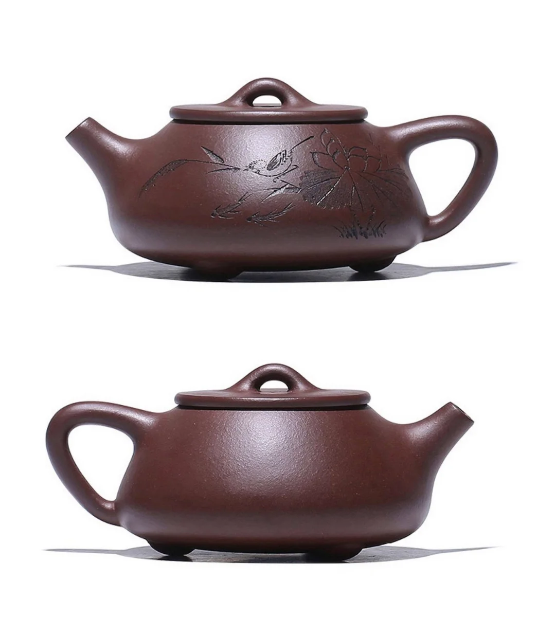 礼品纯手工刻绘宜兴紫砂壶家用功夫泡茶具套装小茶壶石瓢壶200ml 详情图 32