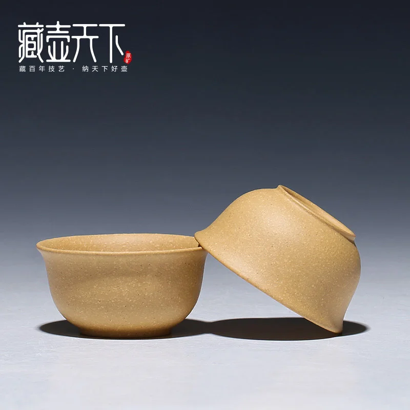 紫砂功夫茶杯个人专用主人杯单杯茶碗单个品茗杯古风茶盏小紫砂杯 - 5