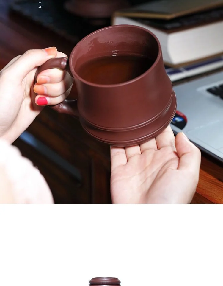 礼品定制宜兴紫砂杯带过滤茶杯茶具茶水分离大容量盖杯男士办公杯 详情图 20