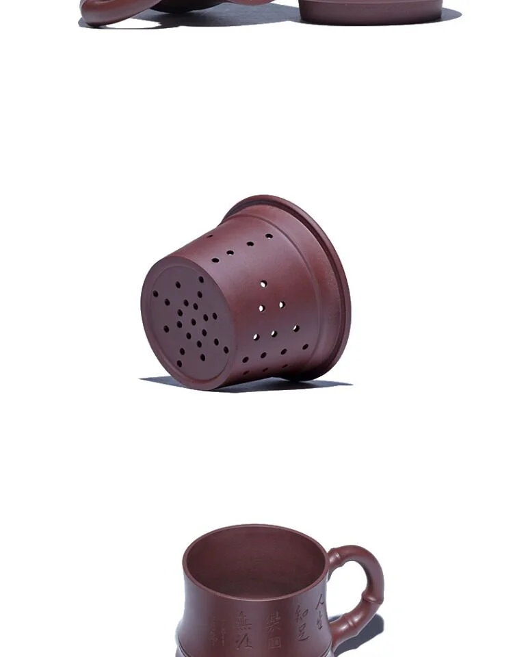 礼品定制宜兴紫砂杯带过滤茶杯茶具茶水分离大容量盖杯男士办公杯 详情图 23