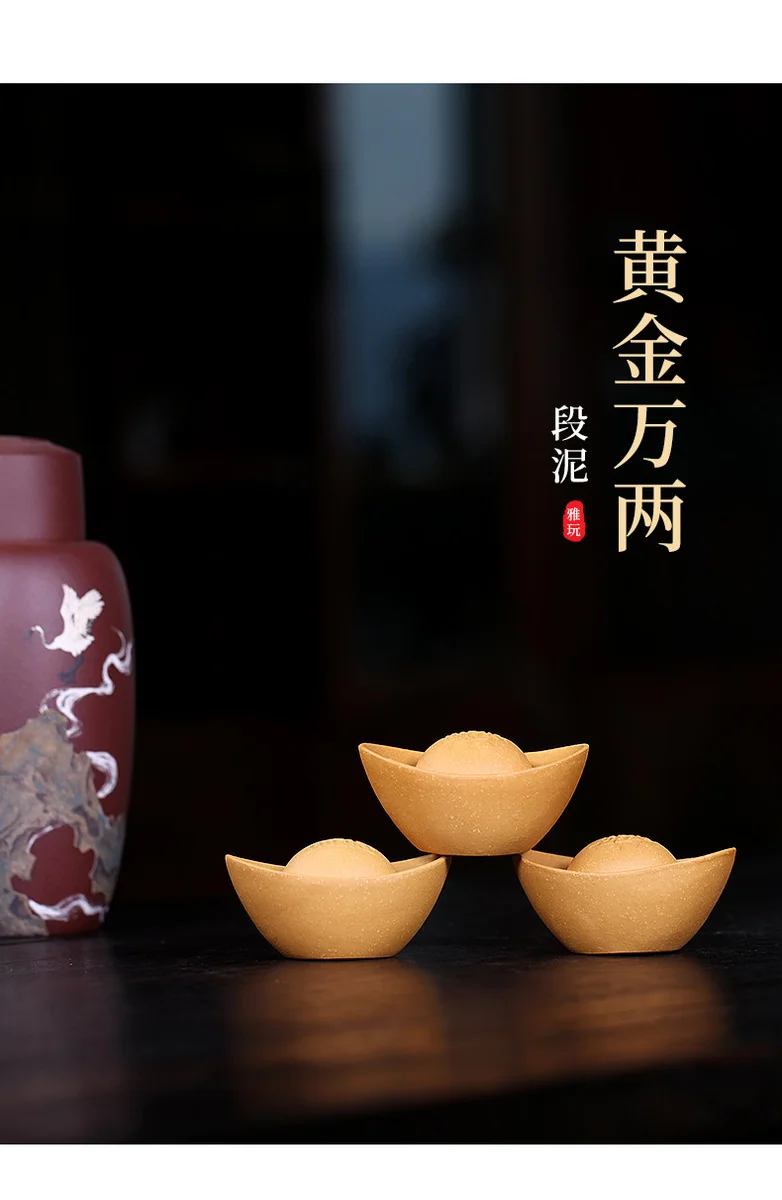 段泥紫砂茶宠茶桌摆件精品可养茶具配件茶台风水摆件茶玩招财元宝 详情图 15