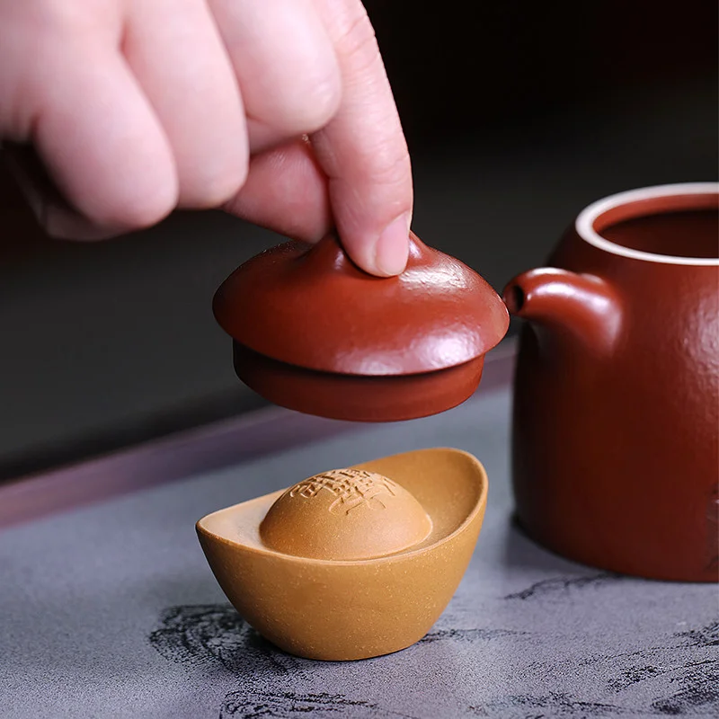 段泥紫砂茶宠茶桌摆件精品可养茶具配件茶台风水摆件茶玩招财元宝 - 5