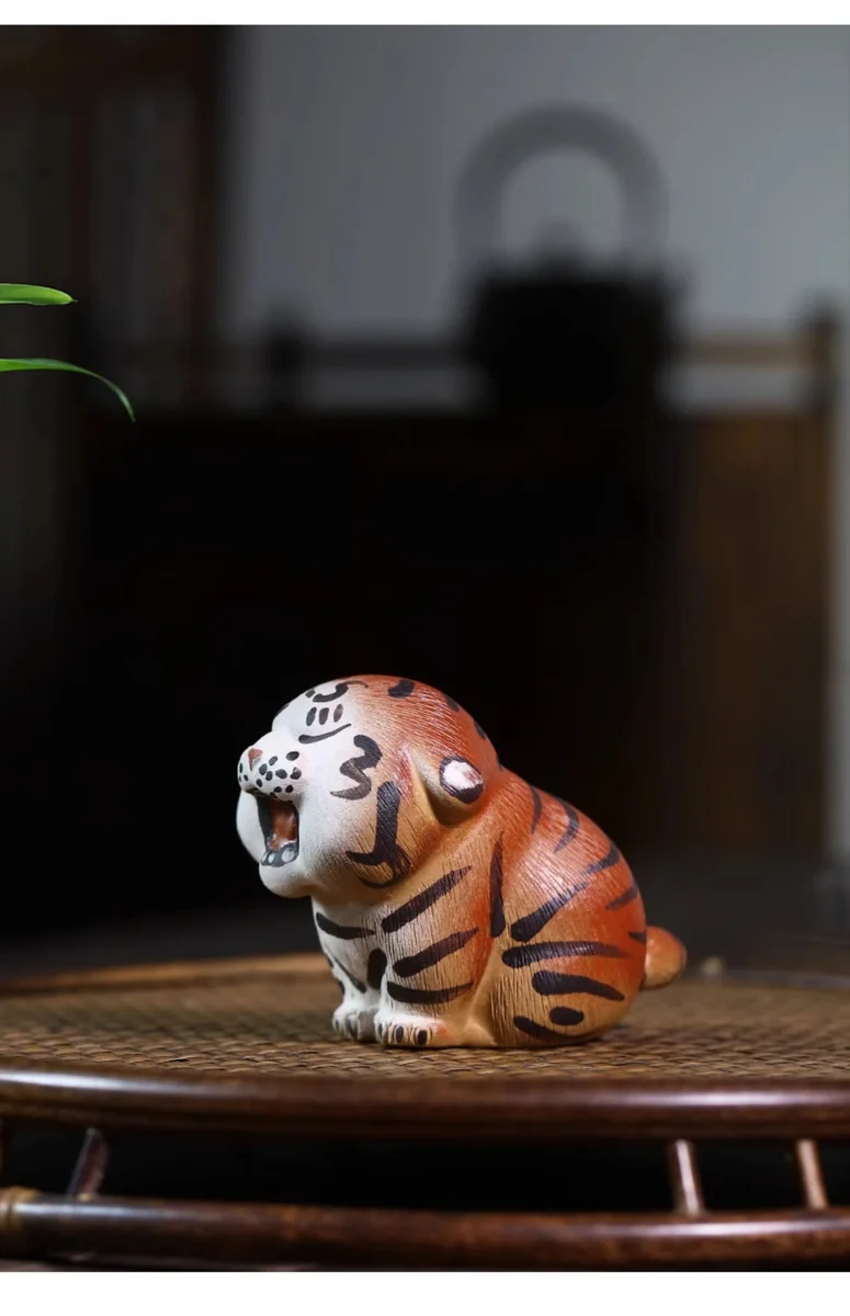 紫砂茶宠摆件精品可养茶桌风水摆件老虎茶宠小摆件茶玩可爱茶宠虎 详情图 3